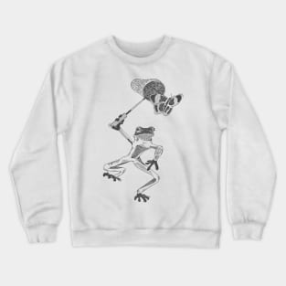 Frog with a butterfly net Crewneck Sweatshirt